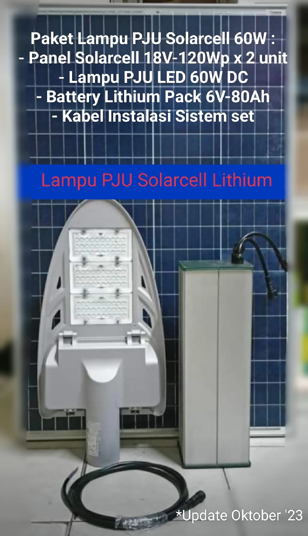 Lampu PJU Solarcell 3in1 60W Eco