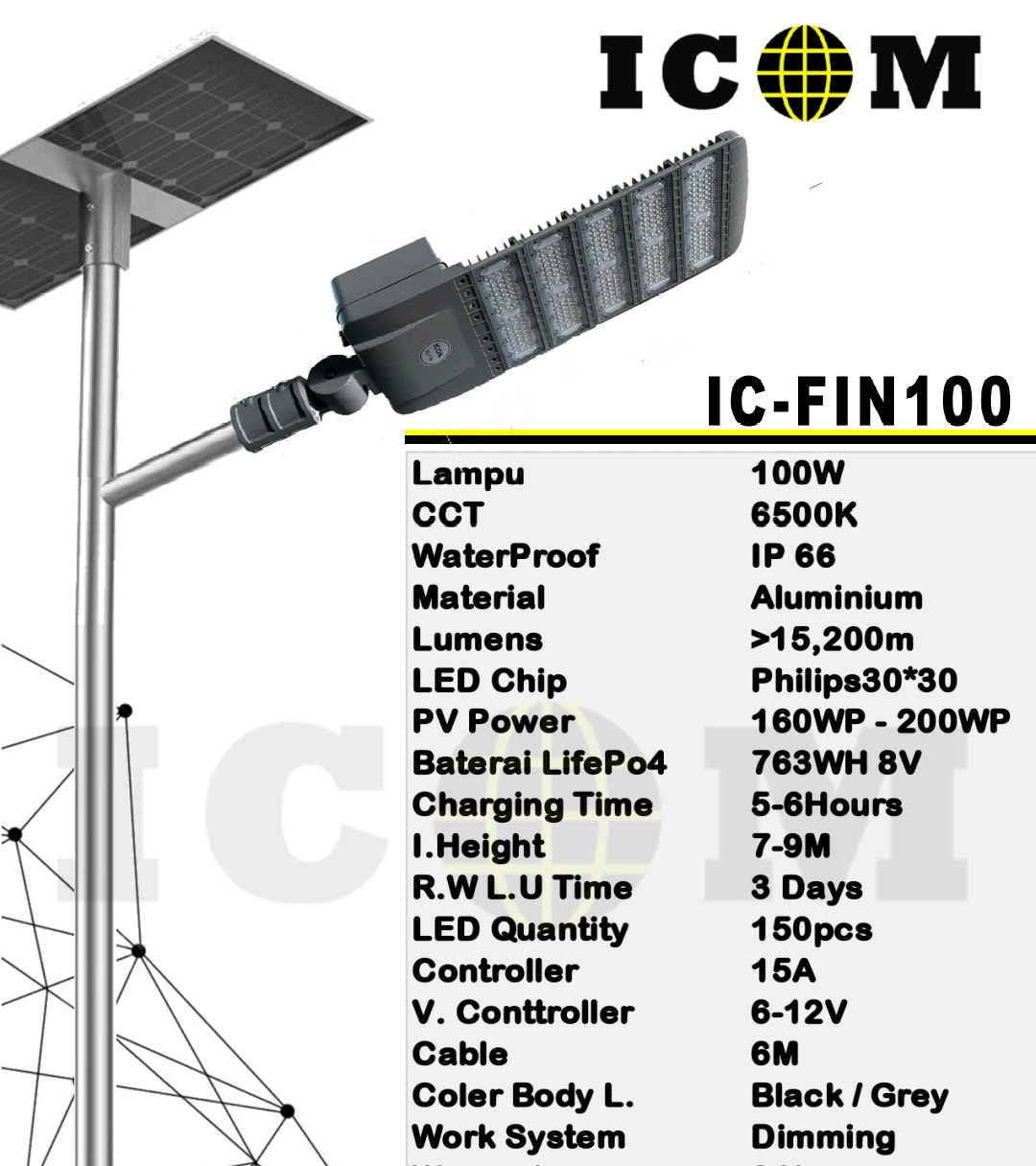 PJU Two In One 100W ICOM