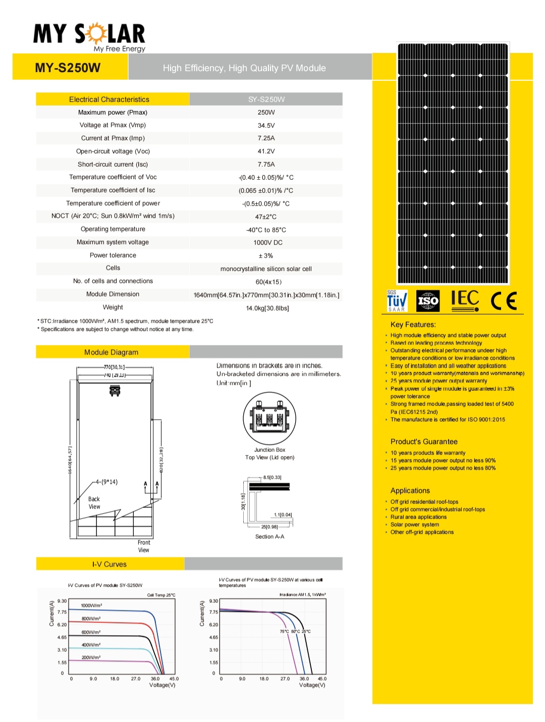 Panel Surya 250WP My Solar